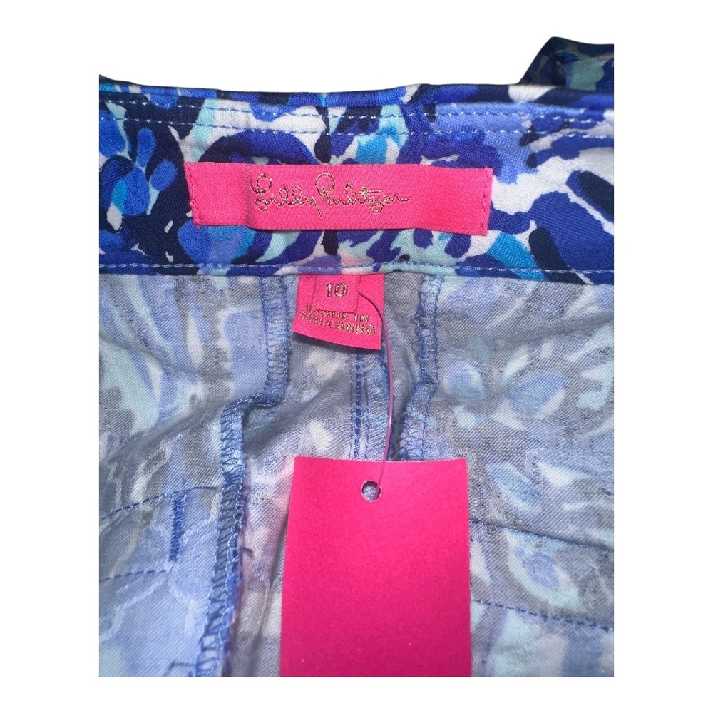 Lilly Pulitizer Zanzibar Blue Kelly High Rise Ankle Pant, Size 10‎ - Picture 6 of 10